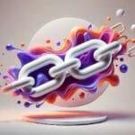 smooth white chain links with fluid purple and orange link juice