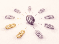 A sketch of a few golden links represent authoritative backlinks sending stronger trust signals that move Google rankings.