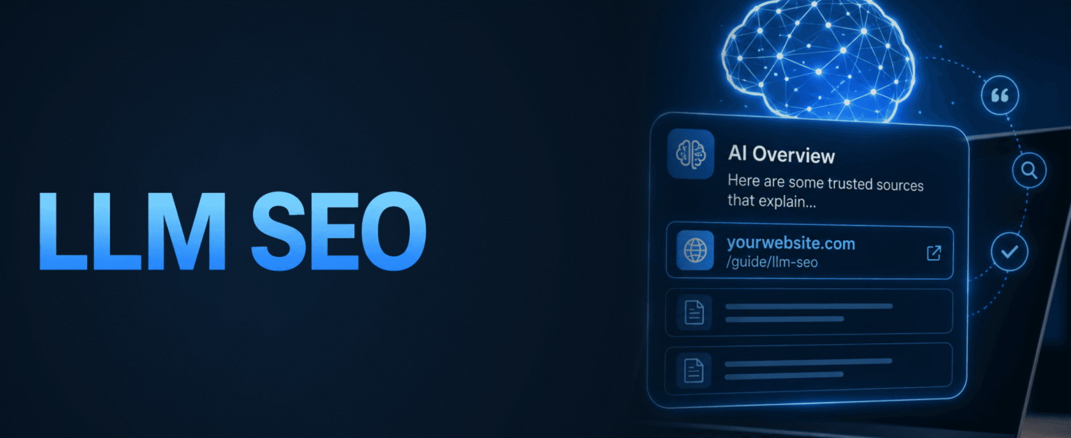 LLM SEO scheme showing how to optimize content and earn citations in AI search results.
